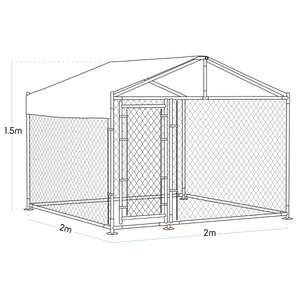 Dellonda DG281 Galvanized Steel Dog Kennel with Roof Cover & Chain Link Fencing - additional view 4
