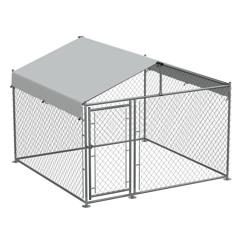 Dellonda DG281 Galvanized Steel Dog Kennel with Roof Cover & Chain Link Fencing - additional view 6