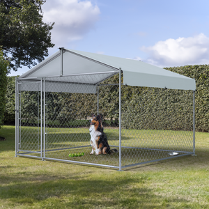Dellonda DG281 Galvanized Steel Dog Kennel with Roof Cover & Chain Link Fencing - additional view 3