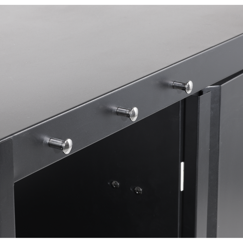 Dellonda DG282 BBQ/Plancha Workstation Trolley with Cupboard, Extension Table & Utensil Hooks, Black - additional view 7