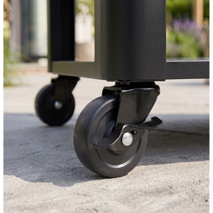 Dellonda DG282 BBQ/Plancha Workstation Trolley with Cupboard, Extension Table & Utensil Hooks, Black - additional view 20