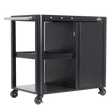 Dellonda DG282 BBQ/Plancha Workstation Trolley with Cupboard, Extension Table & Utensil Hooks, Black