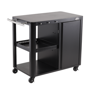 Dellonda DG282 BBQ/Plancha Workstation Trolley with Cupboard, Extension Table & Utensil Hooks, Black - additional view 4