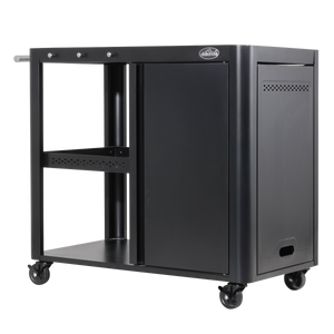 Dellonda DG282 BBQ/Plancha Workstation Trolley with Cupboard, Extension Table & Utensil Hooks, Black - additional view 2