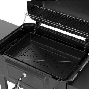 Dellonda DG283 Charcoal Grill BBQ Smoker & Trolley with 2 Side Shelves - Black - additional view 11