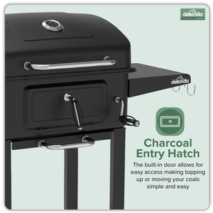 Dellonda DG283 Charcoal Grill BBQ Smoker & Trolley with 2 Side Shelves - Black - additional view 22