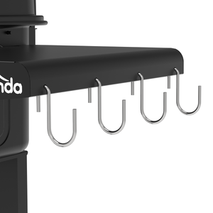 Dellonda DG283 Charcoal Grill BBQ Smoker & Trolley with 2 Side Shelves - Black - additional view 14