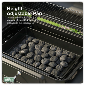 Dellonda DG283 Charcoal Grill BBQ Smoker & Trolley with 2 Side Shelves - Black - additional view 19