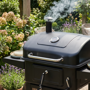 Dellonda DG283 Charcoal Grill BBQ Smoker & Trolley with 2 Side Shelves - Black - additional view 10