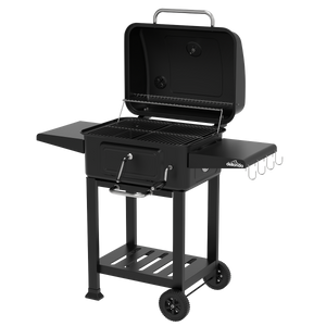 Dellonda DG283 Charcoal Grill BBQ Smoker & Trolley with 2 Side Shelves - Black - additional view 4