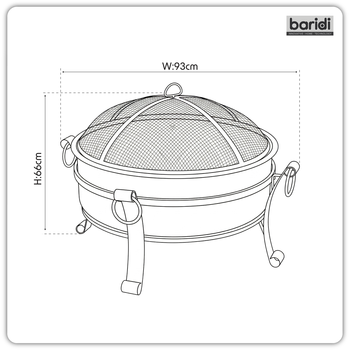 Dellonda DG42 76cm Deluxe 2-in-1 Outdoor Fire Pit & Coffee Table Antique Bronze Effect - additional view 14