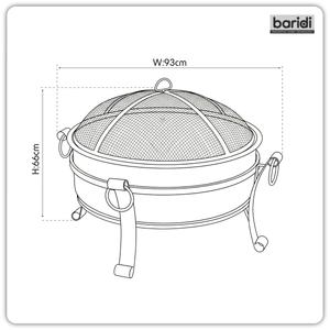 Dellonda DG42 76cm Deluxe 2-in-1 Outdoor Fire Pit & Coffee Table Antique Bronze Effect - additional view 14