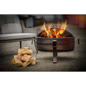 Dellonda DG42 76cm Deluxe 2-in-1 Outdoor Fire Pit & Coffee Table Antique Bronze Effect - additional view 6