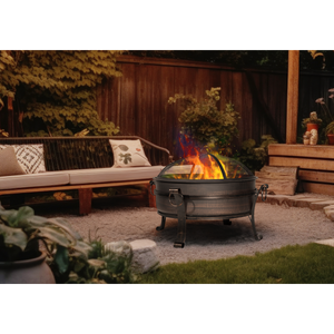 Dellonda DG42 76cm Deluxe 2-in-1 Outdoor Fire Pit & Coffee Table Antique Bronze Effect - additional view 9