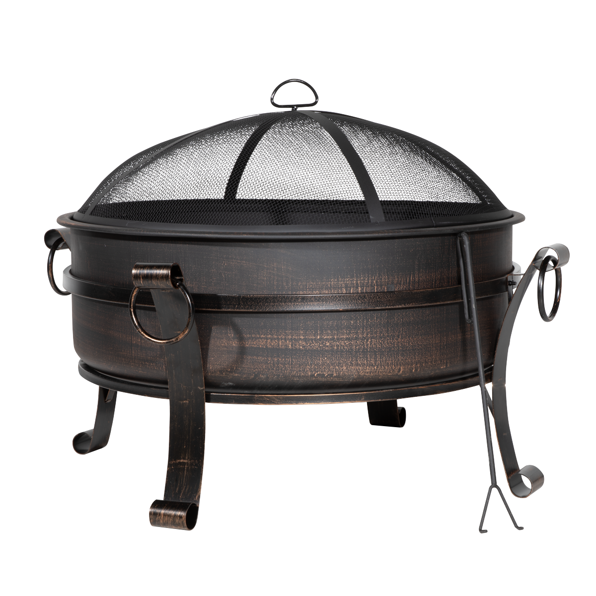 Dellonda DG42 76cm Deluxe 2-in-1 Outdoor Fire Pit & Coffee Table Antique Bronze Effect