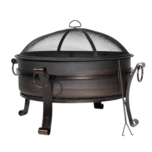 Dellonda DG42 76cm Deluxe 2-in-1 Outdoor Fire Pit & Coffee Table Antique Bronze Effect