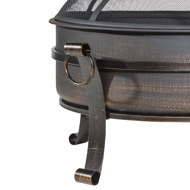 Dellonda DG42 76cm Deluxe 2-in-1 Outdoor Fire Pit & Coffee Table Antique Bronze Effect - additional view 4