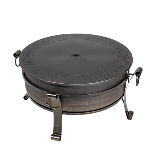 Dellonda DG42 76cm Deluxe 2-in-1 Outdoor Fire Pit & Coffee Table Antique Bronze Effect - additional view 5
