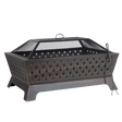 Dellonda DG44 89cm Rectangular Outdoor Fire Pit, Antique Bronze Effect