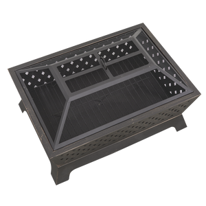 Dellonda DG44 89cm Rectangular Outdoor Fire Pit, Antique Bronze Effect - additional view 2