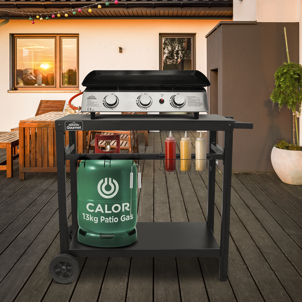 Dellonda DG45 Plancha Trolley with Utensil Holder - Black - additional view 5