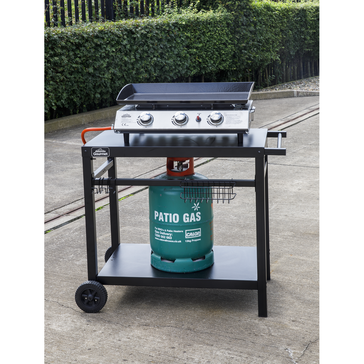Dellonda DG45 Plancha Trolley with Utensil Holder - Black - additional view 8