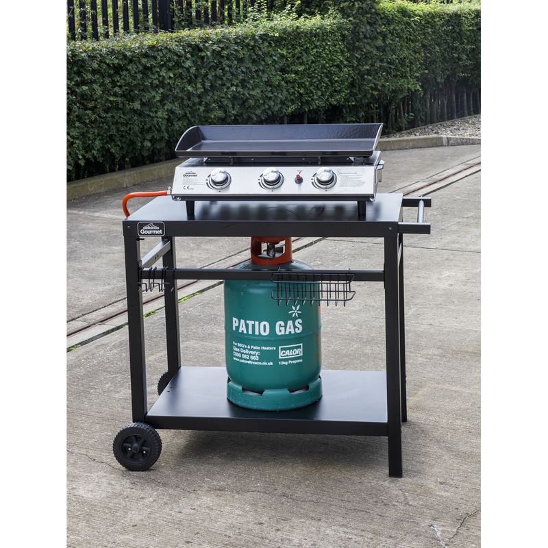 Dellonda DG45 Plancha Trolley with Utensil Holder - Black - additional view 8