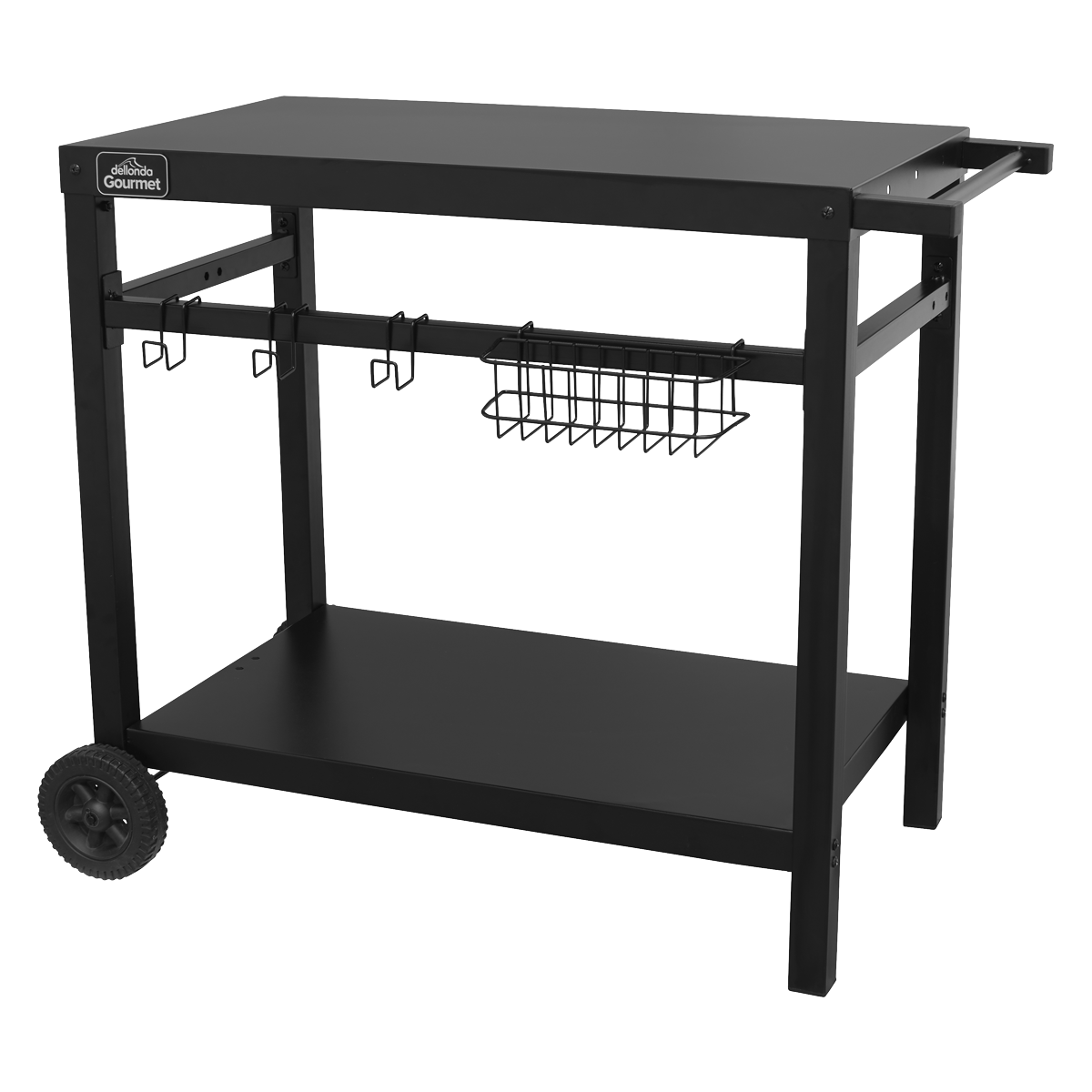 Dellonda DG45 Plancha Trolley with Utensil Holder - Black