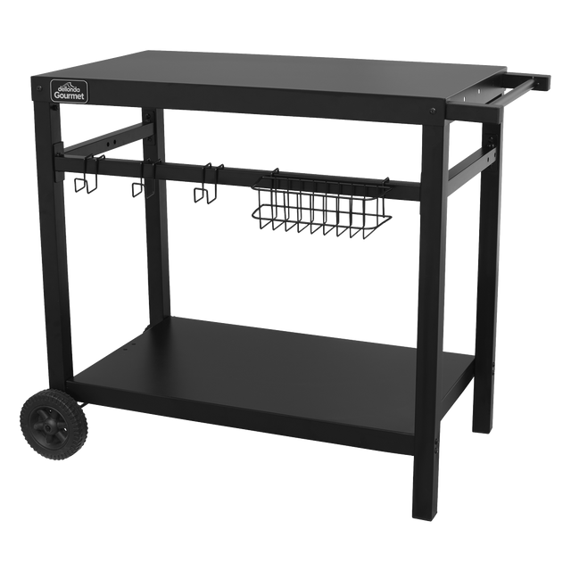Dellonda DG45 Plancha Trolley with Utensil Holder - Black