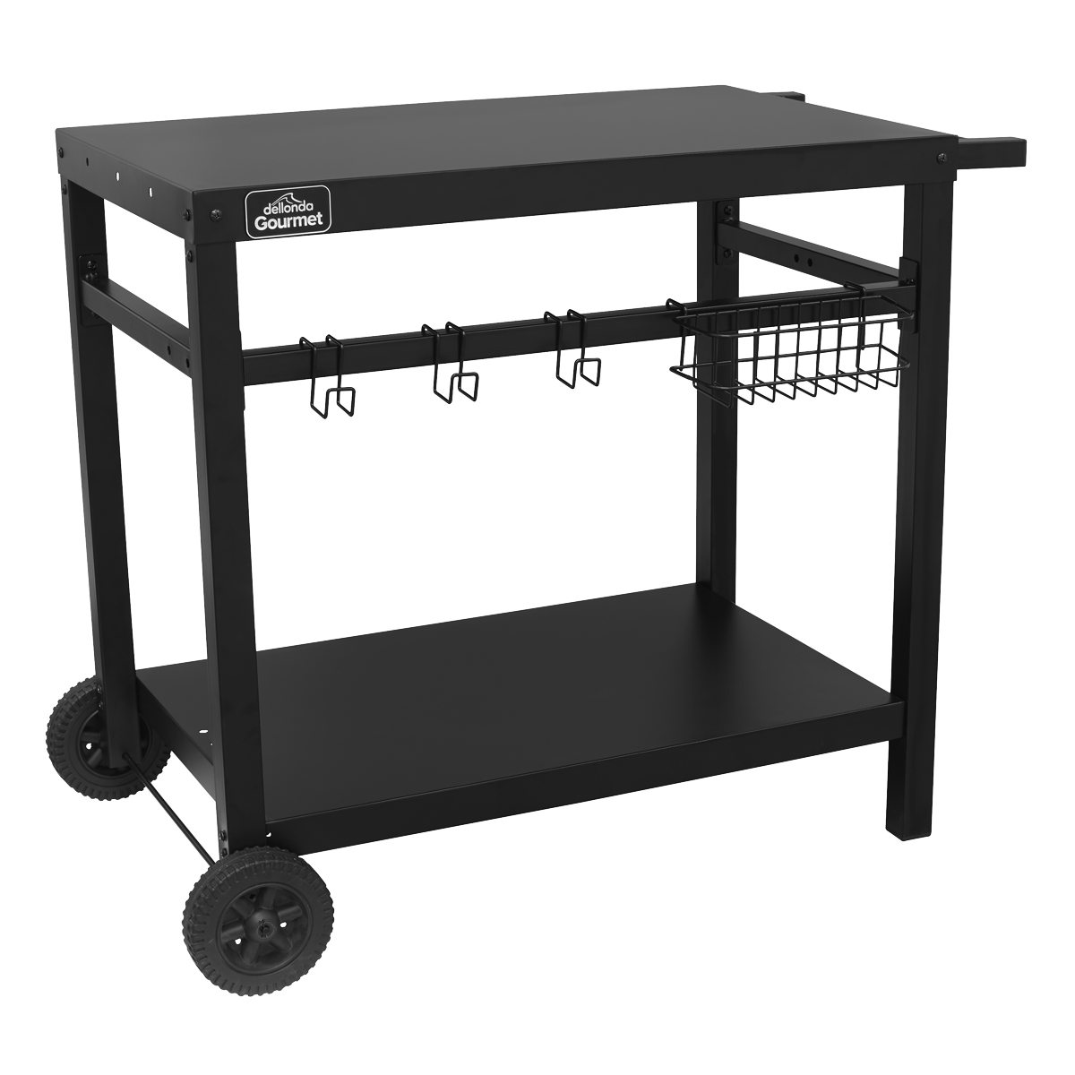 Dellonda DG45 Plancha Trolley with Utensil Holder - Black - additional view 2