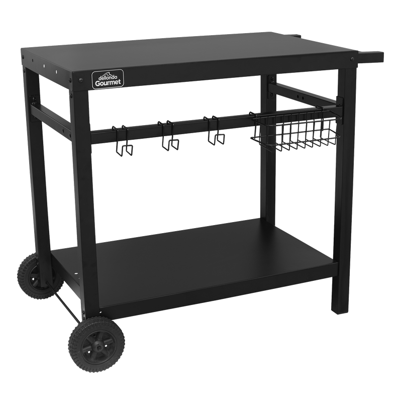 Dellonda DG45 Plancha Trolley with Utensil Holder - Black - additional view 2