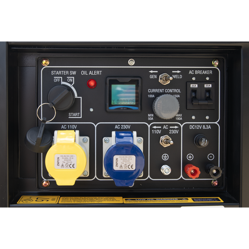 Sealey DG5000W 5000W Diesel Welder Generator 4-Stroke Engine 110/230V - additional view 5