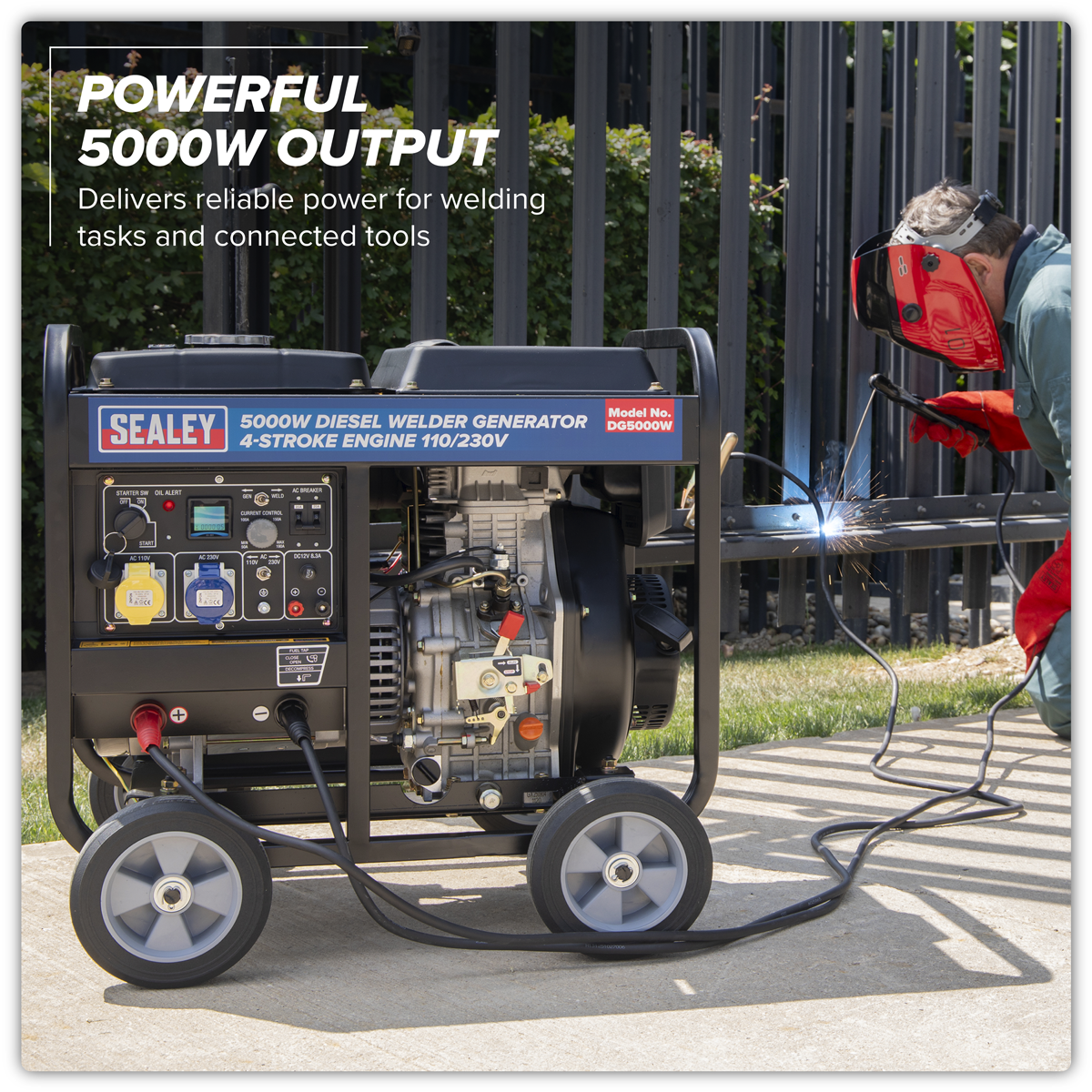 Sealey DG5000W 5000W Diesel Welder Generator 4-Stroke Engine 110/230V - additional view 14