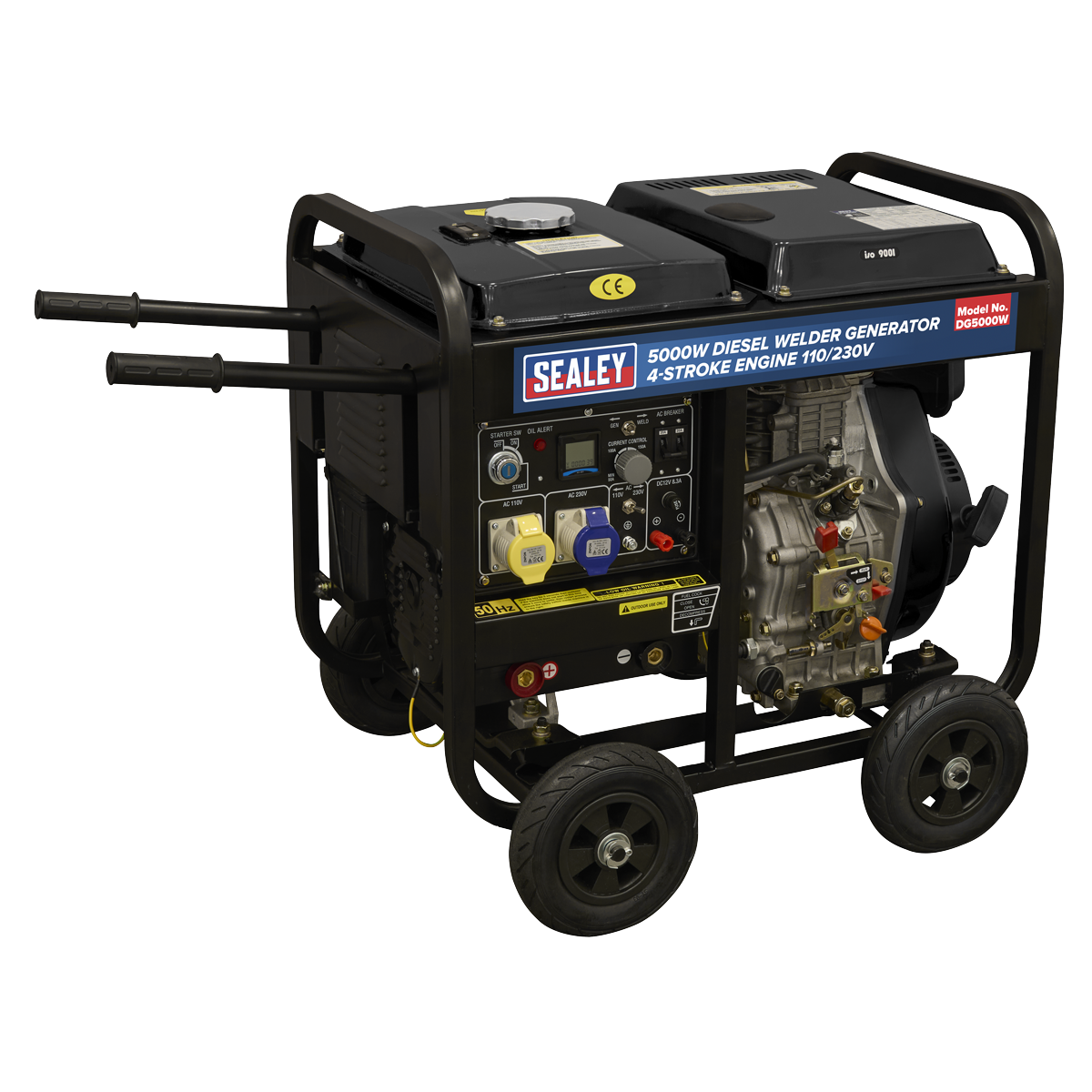 Sealey DG5000W 5000W Diesel Welder Generator 4-Stroke Engine 110/230V