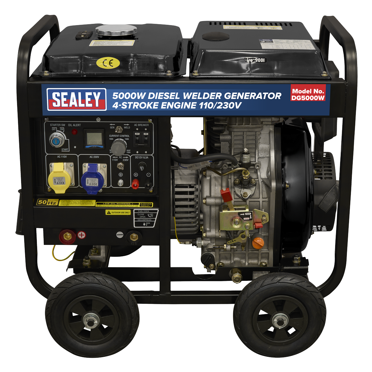 Sealey DG5000W 5000W Diesel Welder Generator 4-Stroke Engine 110/230V - additional view 3