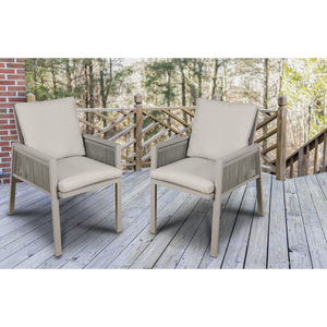 Dellonda DG50 Fusion Garden/Patio Dining Chairs with Armrests 4pc - Light Grey - additional view 7