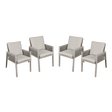 Dellonda DG50 Fusion Garden/Patio Dining Chairs with Armrests 4pc - Light Grey