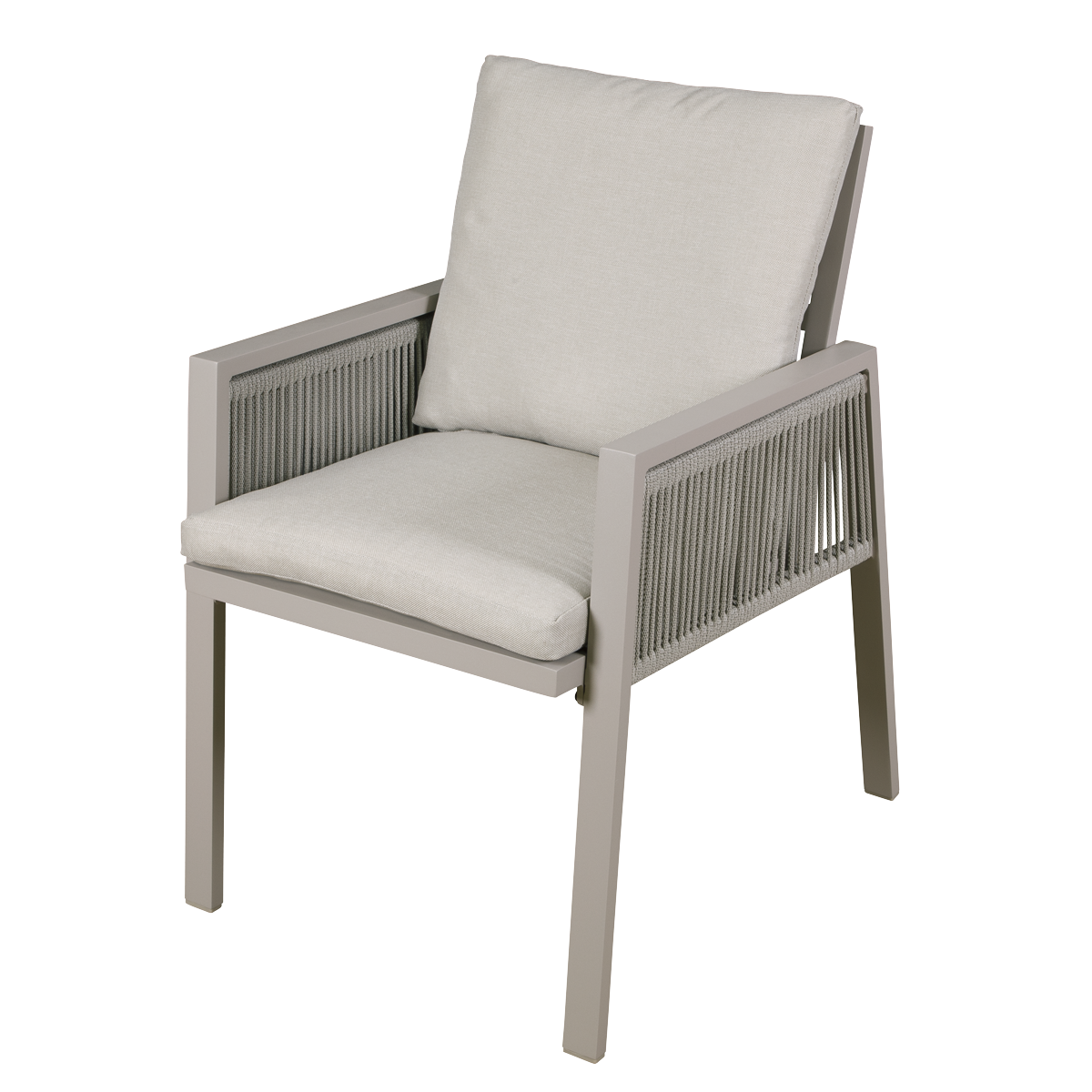 Dellonda DG50 Fusion Garden/Patio Dining Chairs with Armrests 4pc - Light Grey - additional view 2