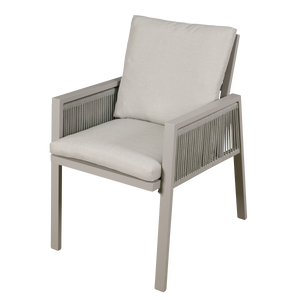 Dellonda DG50 Fusion Garden/Patio Dining Chairs with Armrests 4pc - Light Grey - additional view 2