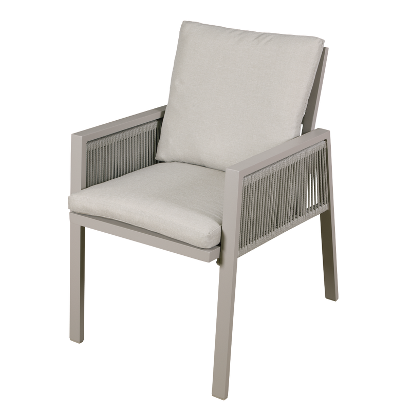 Dellonda DG50 Fusion Garden/Patio Dining Chairs with Armrests 4pc - Light Grey - additional view 2