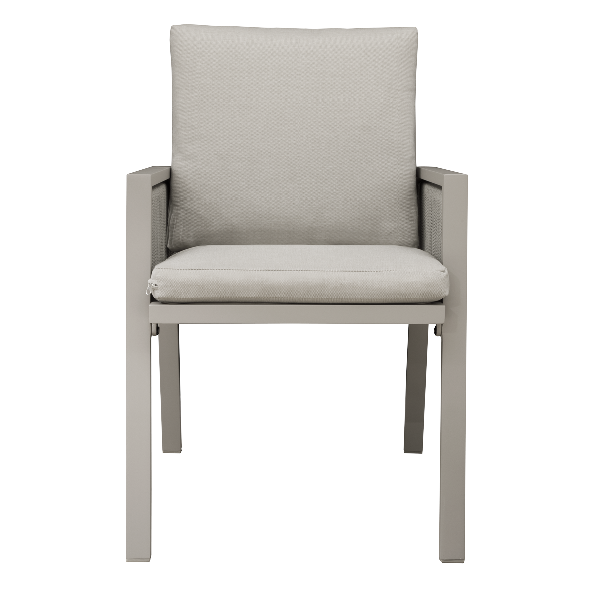 Dellonda DG50 Fusion Garden/Patio Dining Chairs with Armrests 4pc - Light Grey - additional view 3