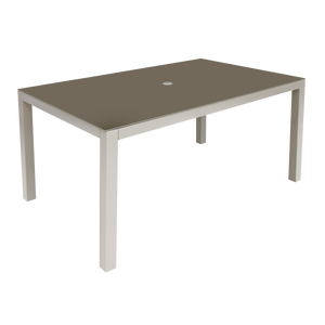 Dellonda DG51 Fusion Aluminium Garden Dining Table with Tempered Glass & Parasol Hole - Light Grey - additional view 2