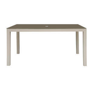 Dellonda DG51 Fusion Aluminium Garden Dining Table with Tempered Glass & Parasol Hole - Light Grey - additional view 3