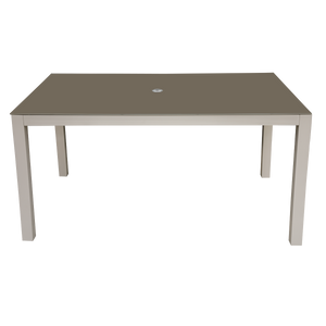 Dellonda DG51 Fusion Aluminium Garden Dining Table with Tempered Glass & Parasol Hole - Light Grey - additional view 4