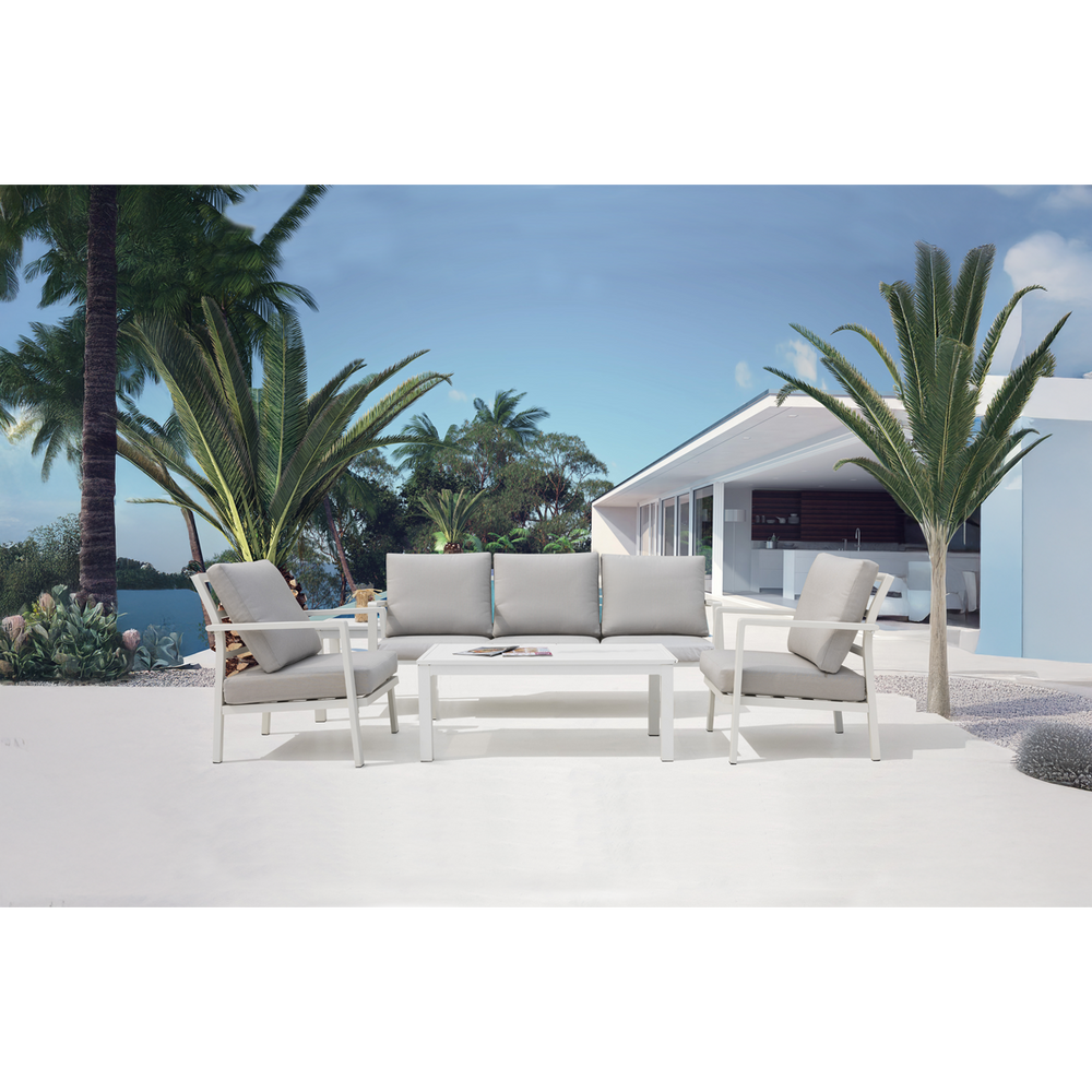 Dellonda DG52 Kyoto Aluminium Outdoor Sofa & Coffee Table Set 4pc - additional view 3
