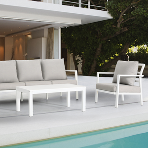 Dellonda DG52 Kyoto Aluminium Outdoor Sofa & Coffee Table Set 4pc - additional view 4