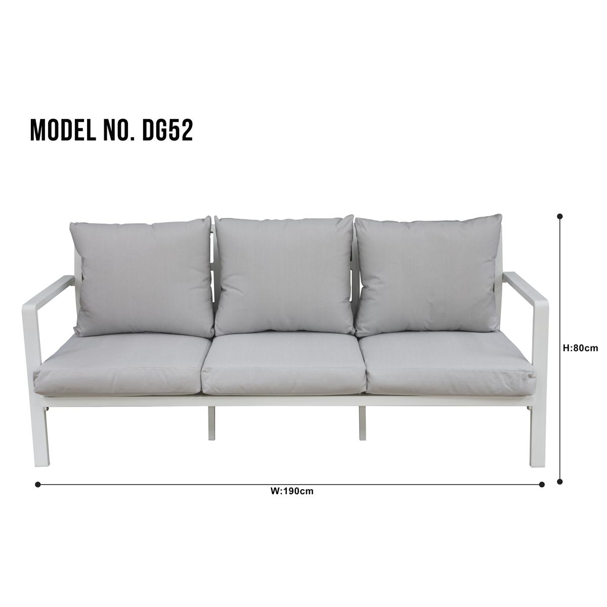 Dellonda DG52 Kyoto Aluminium Outdoor Sofa & Coffee Table Set 4pc - additional view 8