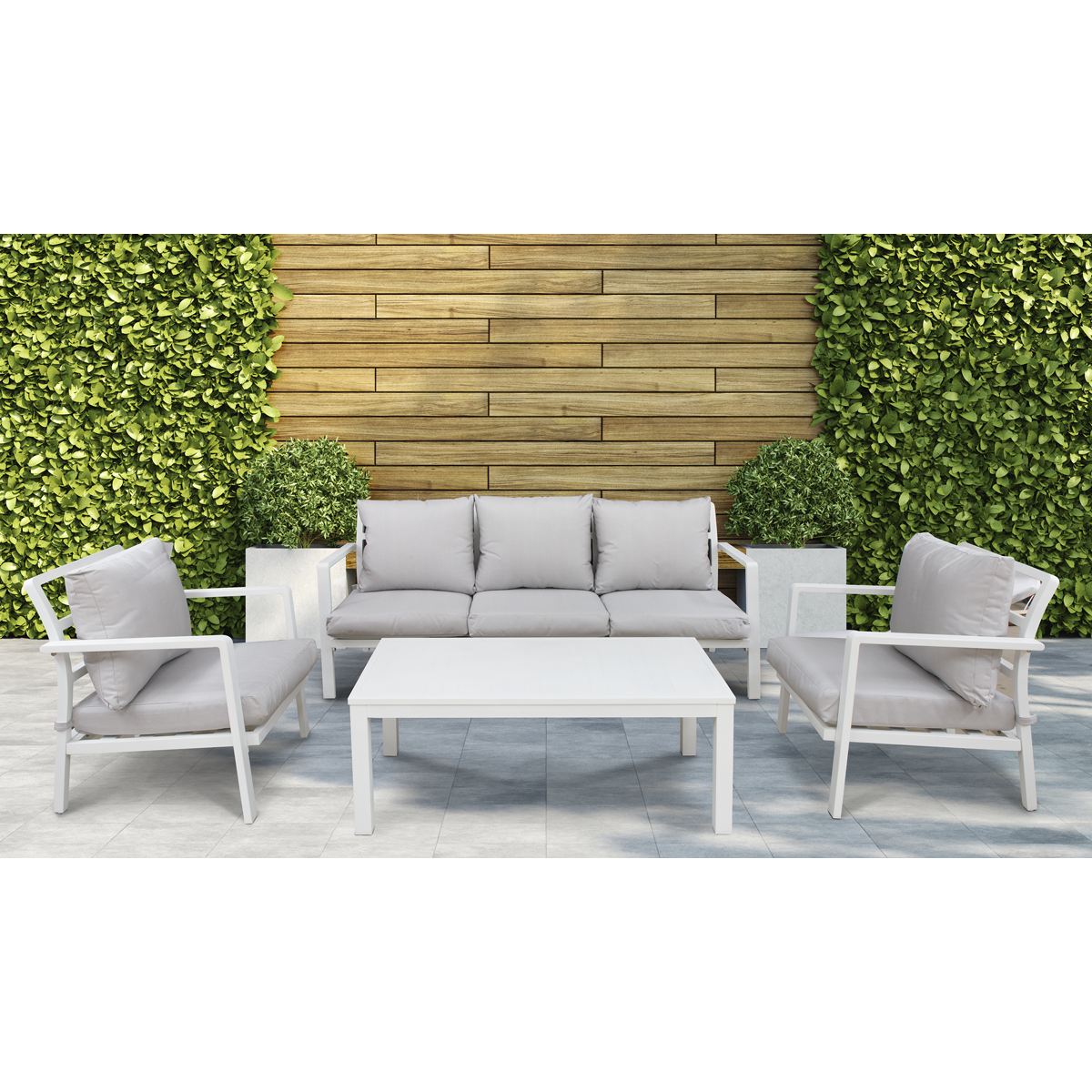 Dellonda DG52 Kyoto Aluminium Outdoor Sofa & Coffee Table Set 4pc - additional view 5