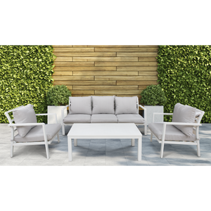 Dellonda DG52 Kyoto Aluminium Outdoor Sofa & Coffee Table Set 4pc - additional view 5