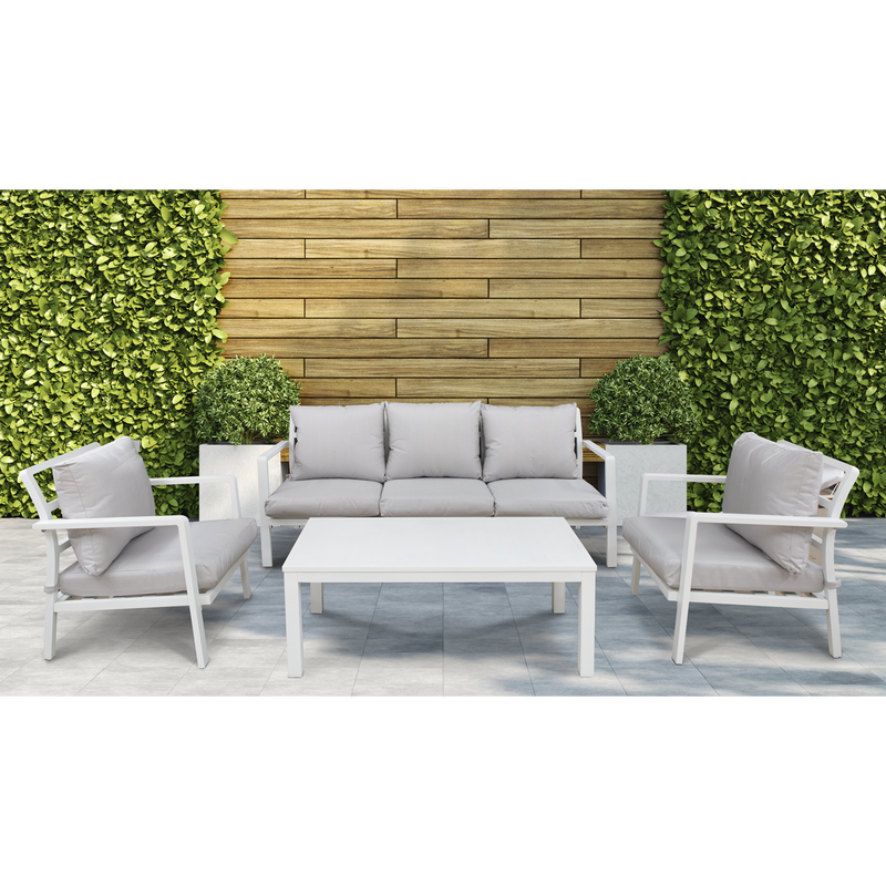 Dellonda DG52 Kyoto Aluminium Outdoor Sofa & Coffee Table Set 4pc - additional view 5